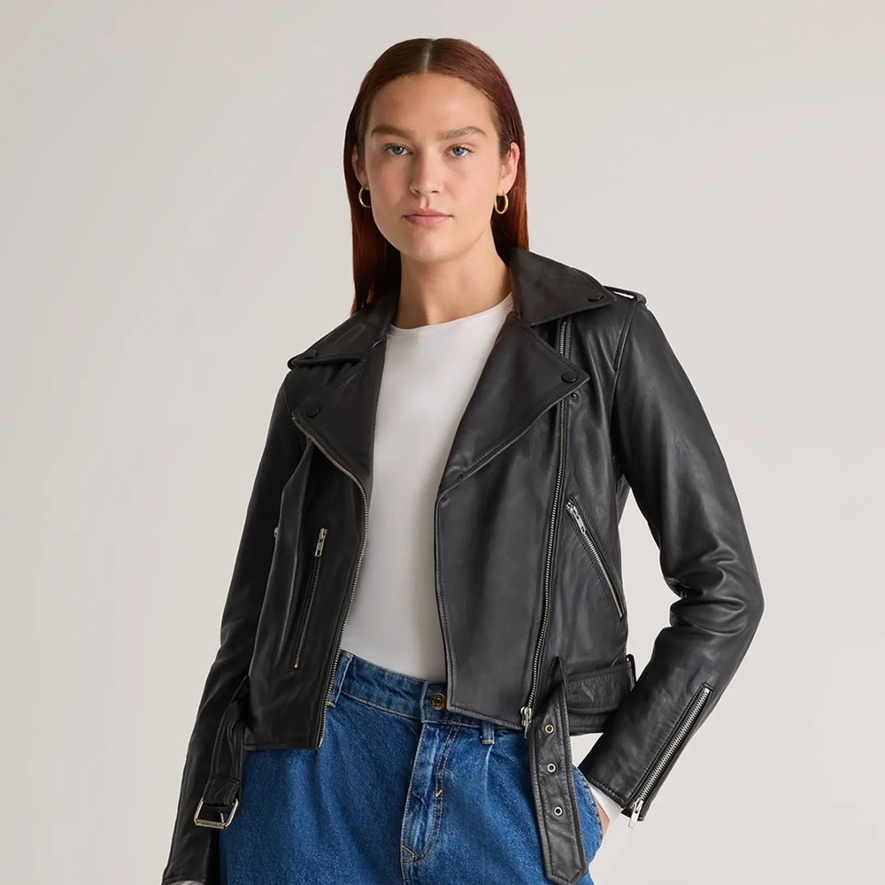 Quince 100% Leather Motorcycle Jacket